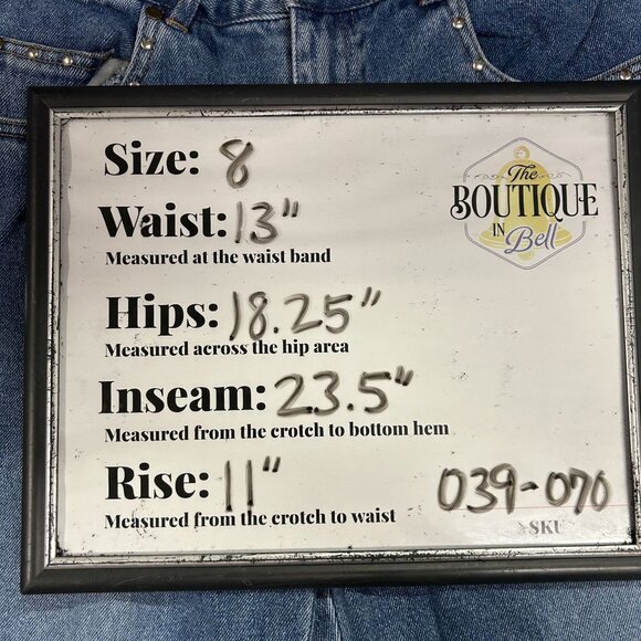 California Style Womens 8 Blue Bedazzled Denim Jeans Rhinestones Pocket Studs - Picture 10 of 12